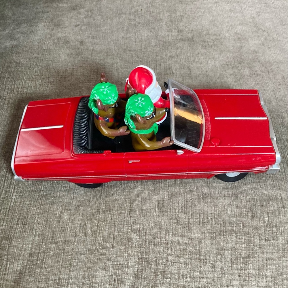 Gemmy Christmas Low Rider Red Impala Santa Reindeer Musical Light Up - Picture 4 of 11